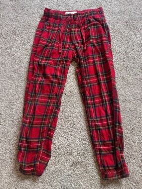 Abercrombie & Fitch Red Plaid Jogger Sweatpants